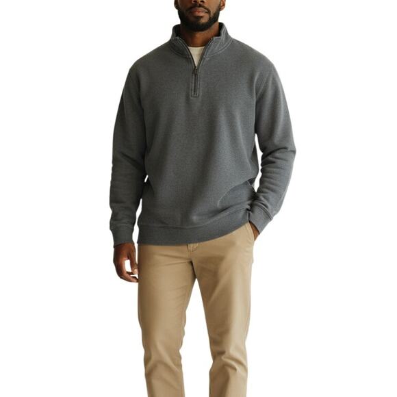L.L. Bean Other - L.L. Bean Heather Gray Quarter Zip Pullover Sweatshirt Men's Large